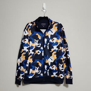 Men's Club Room Performance Jacket in Blue White and Orange Size L Large